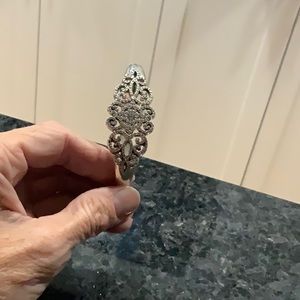 NEW BRIGHTON illumina hinged bangle in silver.  2-1/2” in diameter and 7/8” wide